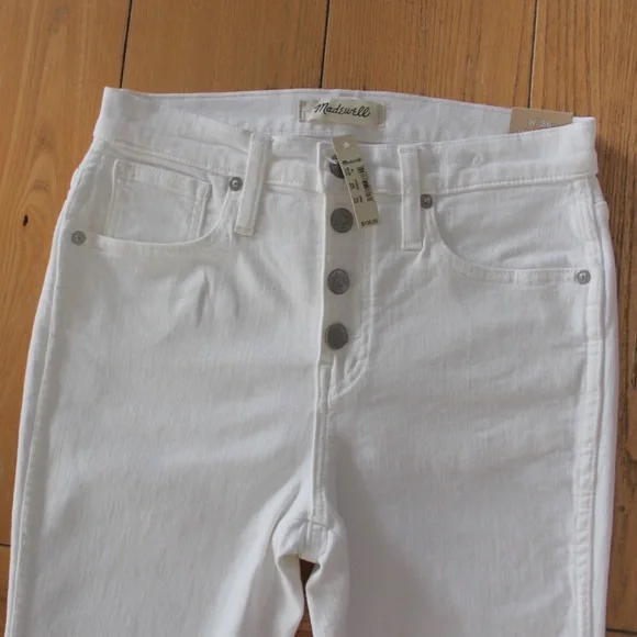 Madewell 10" High-Rise Skinny White Step-Hem Jeans NWT 26 2 - Picture 8 of 12